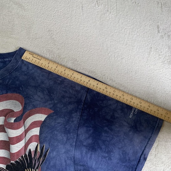 The Mountain Shirt Mens 2XL Blue Bald Eagle American Flag Monarch Crest‎ Tie Dye - Picture 8 of 10